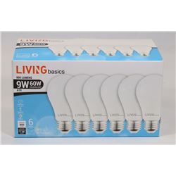 1- NEW 9W LED 6 PACK LED BULBS