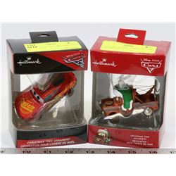 2 NEW HALLMARK CARS CHRISTMAS ORNAMENTS