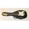 Image 1 : SQUIRE MINI BLACK GUITAR WITH SOFT CASE.