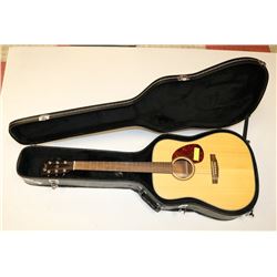 CORT EARTH 100 NATURAL GUITAR WITH HARD CASE.