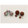 Image 1 : 2 PAIRS OF NEW "DOUBLE THE FUN" SPARKLE BALLS STUD