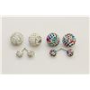 Image 1 : 2 PAIRS OF NEW "DOUBLE THE FUN" SPARKLE BALLS STUD
