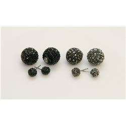 2 PAIRS OF NEW "DOUBLE THE FUN" SPARKLE BALLS STUD