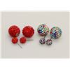 Image 1 : 2 PAIRS OF NEW "DOUBLE THE FUN" SPARKLE BALLS STUD