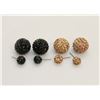 Image 1 : 2 PAIRS OF NEW "DOUBLE THE FUN" SPARKLE BALLS STUD