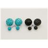 Image 1 : 2 PAIRS OF NEW "DOUBLE THE FUN" SPARKLE BALLS STUD