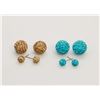 Image 1 : 2 PAIRS OF NEW "DOUBLE THE FUN" SPARKLE BALLS STUD