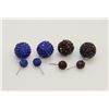 Image 1 : 2 PAIRS OF NEW "DOUBLE THE FUN" SPARKLE BALLS STUD