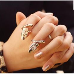 TWO NEW DRAGON FLY DESIGN RHINSTONE PLUM SNAKE