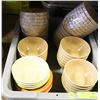 Image 1 : BUS PAN OF ASSORTED 5" MISTRO/CAMBRO PLASTIC BOWLS