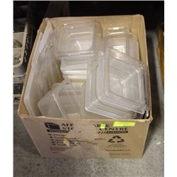 BOX OF ASSORTED PLASTIC INSERTS & LIDS