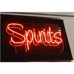 "SPIRITS" NEON SHADOW BOX SIGN, 43 X 30,