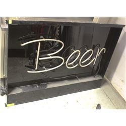 "BEER" NEON SHADOW BOX SIGN, 43 X 30,