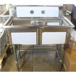 CORNER DRAIN DOUBLE SINK, OVERALL DIMS 41” X 23.5”