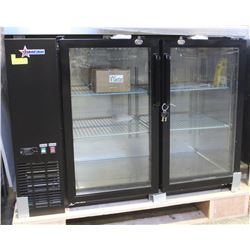 49' GLASS TWO DOOR BACK BAR COOLER 11.8 CUBIC FEET
