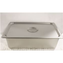 ME#11, S/S FOOD PAN FULL SIZE 6" DEEP WITH LID