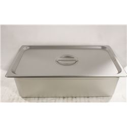 ME#11, S/S FOOD PAN FULL SIZE 6" DEEP WITH LID
