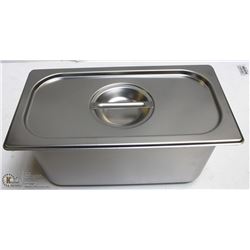 ME#9, S/S FOOD PAN ONE THIRD SIZE 6" DEEP WITH LID