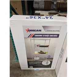 24" X 48" X 72" FOUR TIER CHROME SHELVING KIT