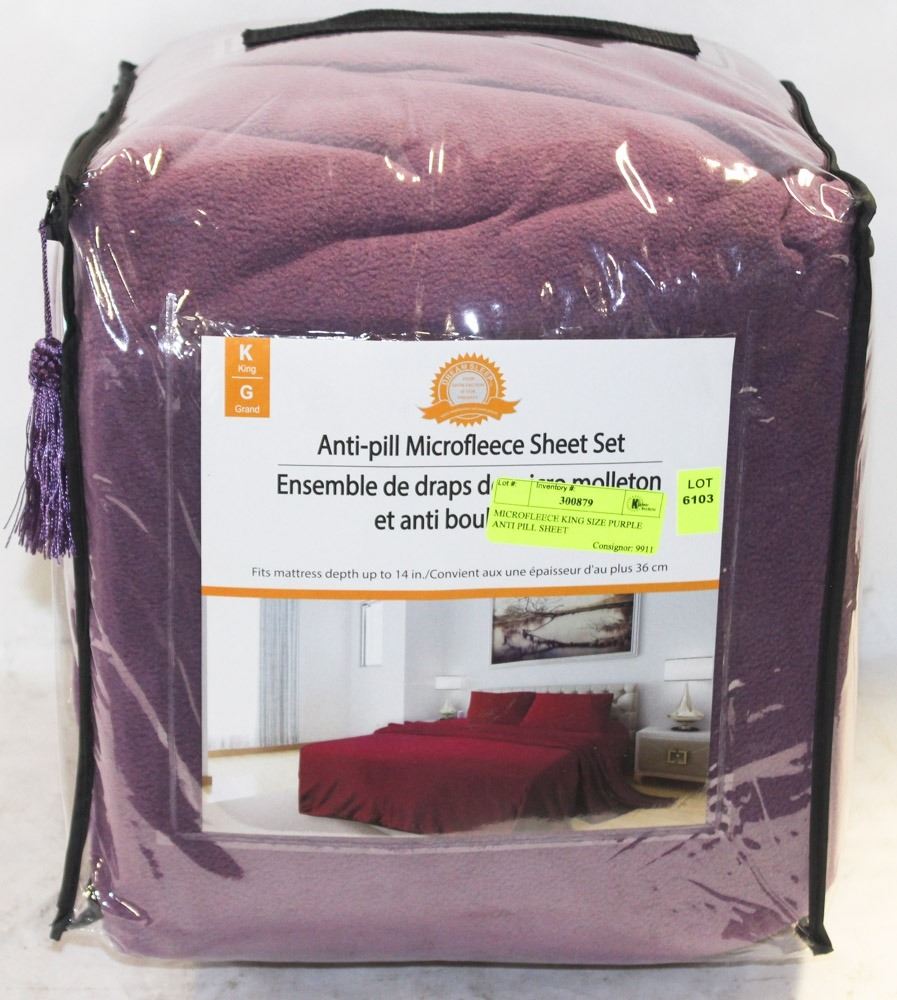 MICROFLEECE KING SIZE PURPLE ANTI PILL SHEET