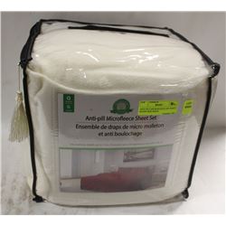 ANTI PILL MICROFLEECE OFF WHITE QUEEN SIZE SHEET