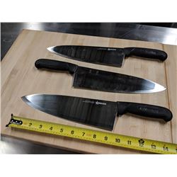 10" BLACK GREBAN MEDIUM BLADE COOK KNIVES - LOT O