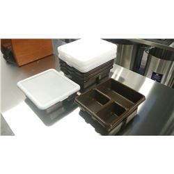CAMBRO MEAL DELIVERY TRAYS WITH LIDS - LOT OF 6