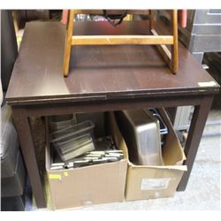 SQUARE BROWN TABLE W/ LEAF