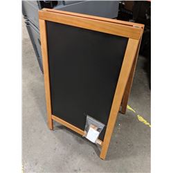 33.5”X19.75” MAHOGANY A-FRAME SIDEWALK MENU CHALK