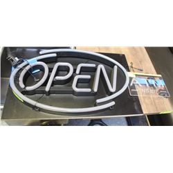 LIGHTED OPEN SIGN W/ REMOTE & "ATM INSIDE" SIGN