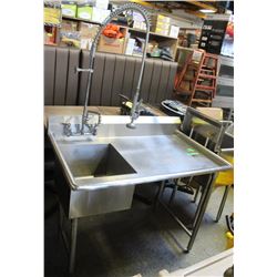 S/S COMMERCIAL SINK W/ PRE-RINSE