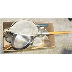 BOX OF ASSORTED STRAINERS & FILTERS