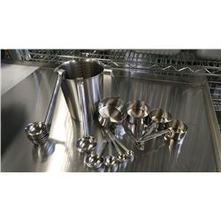 STAINLESS MEASURE SET - LOT OF 15 PIECES