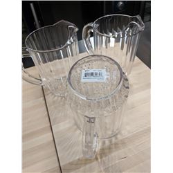 1.8L CLEAR POLYCARB PITCHERS - LOT OF 3