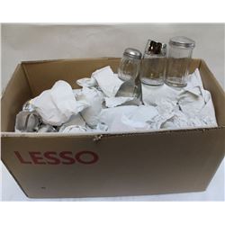 BOX OF ASSORTED SUGAR DISPENSERS