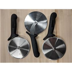5” R-STYLE PIZZA CUTTERS W/BLACK HANDLE - LOT OF 3