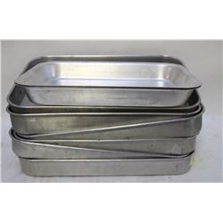 6 SHALLOW ROASTING PANS W/ 2 SHALLOW BASTING PANS