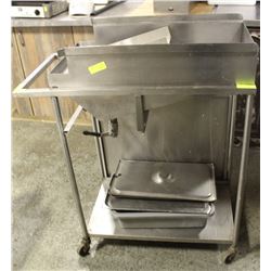 MOBILE STAINLESS STEEL CART W/ ASSORTED INSERT