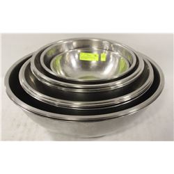 13 ASSORTED STAINLESS STEEL MIXING BOWLS