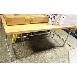 LARGE BUTCHER BLOCK COUNTERTOP TABLE W/ LEGS