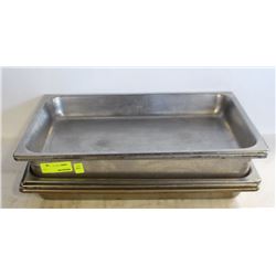 LOT OF 6 FULL SIZE PANS-NO LIDS