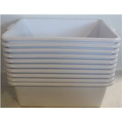 TOTE BOX - LOT OF 10 - WHITE  7" DEEP