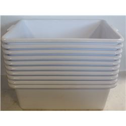 TOTE BOX - LOT OF 10 - WHITE  7" DEEP