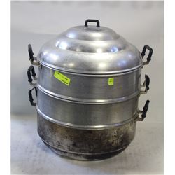 TWO 16" STEAMERS & POT W/ LID