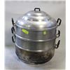 Image 1 : TWO 16" STEAMERS & POT W/ LID