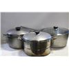 Image 1 : 3 ASSORTED STOCK POTS W/ LIDS