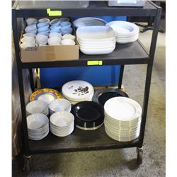 3 SHELF UTILITY STORAGE CART, BLACK,