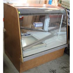 CURVED GLASS FOOD DISPLAY CASE, AS IS