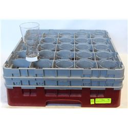 DISHTRAY WITH 25 TALL GLASSES