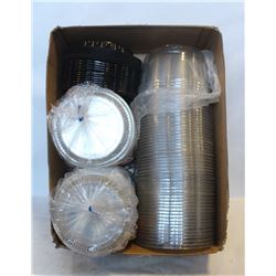 CASE OF 9" CLEAR DOME LIDS AND IMPACT PLATES